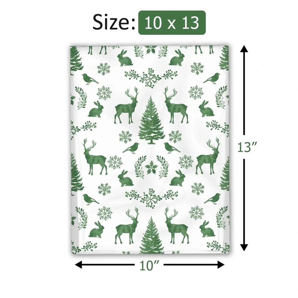 Winter Deer Poly Mailers 10x13 Pack of 25